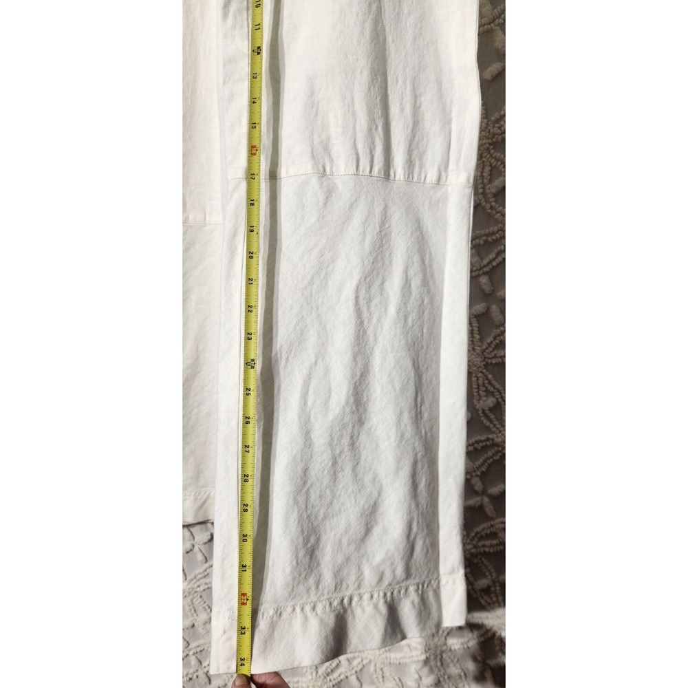 J Jill Womens Linen Pants Size 14 Tall White Beach Family Pictures Resortwear - Picture 10 of 13
